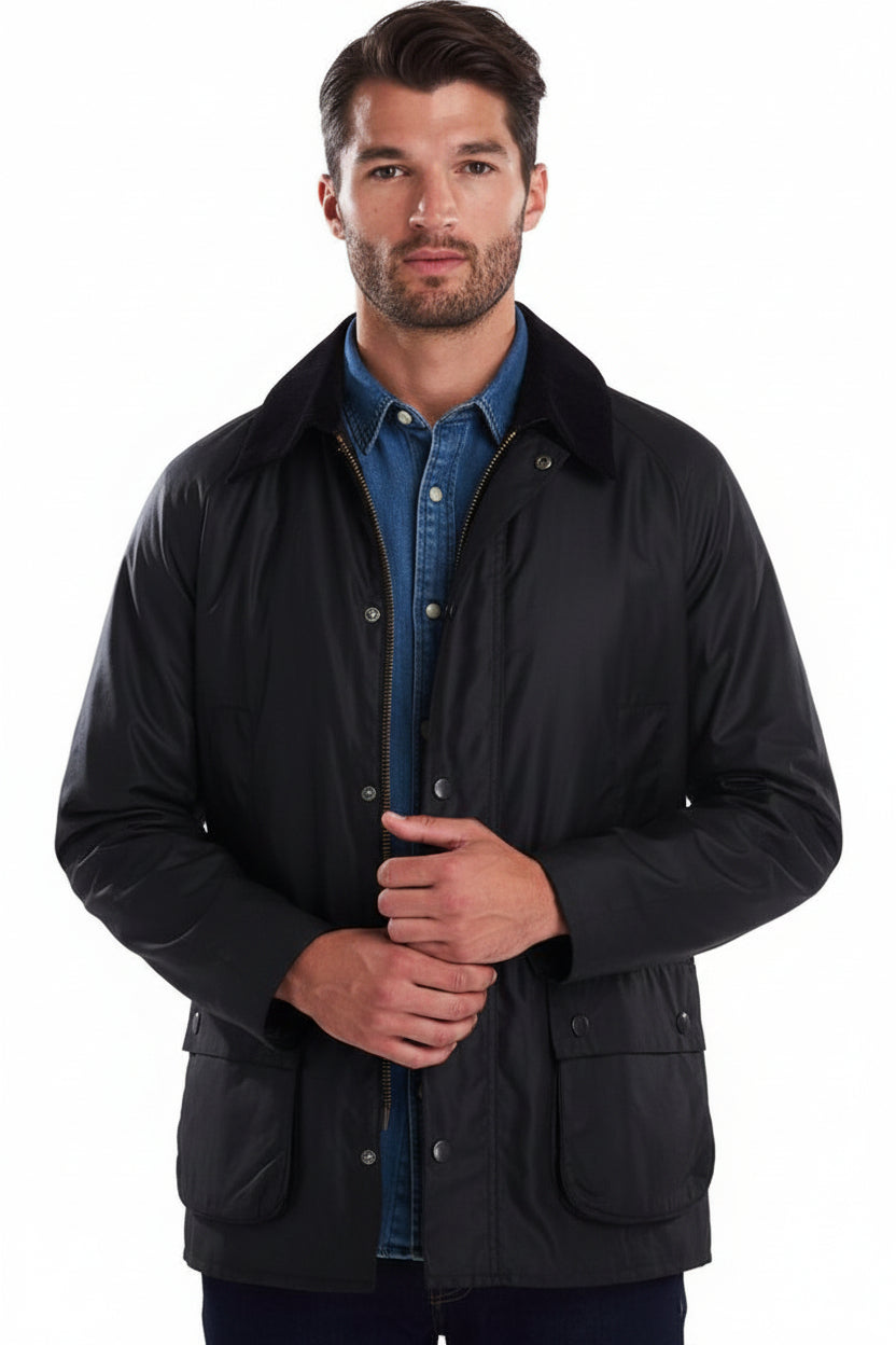 Mens Wax Jacket - Black