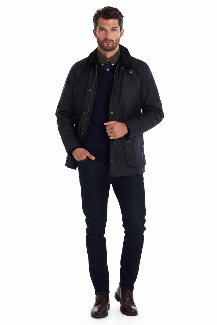 Mens Wax Jacket - Navy