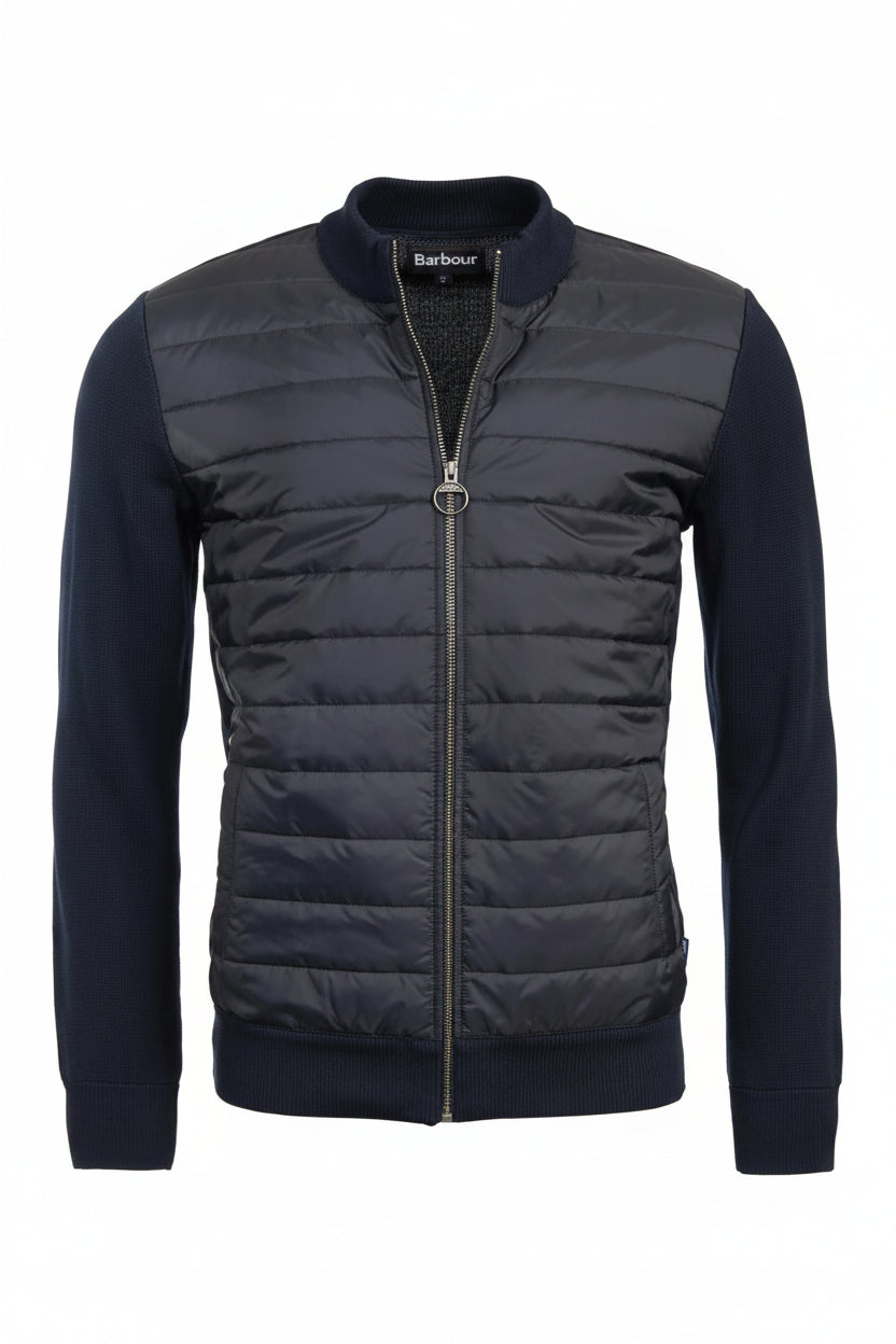 Mens Baffle Zip Sweater - Navy