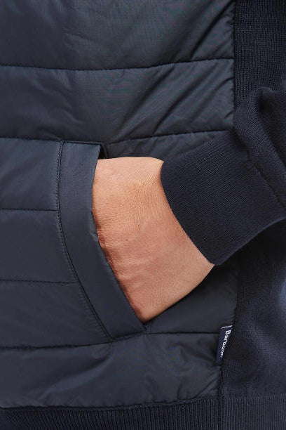 Mens Baffle Zip Sweater - Navy
