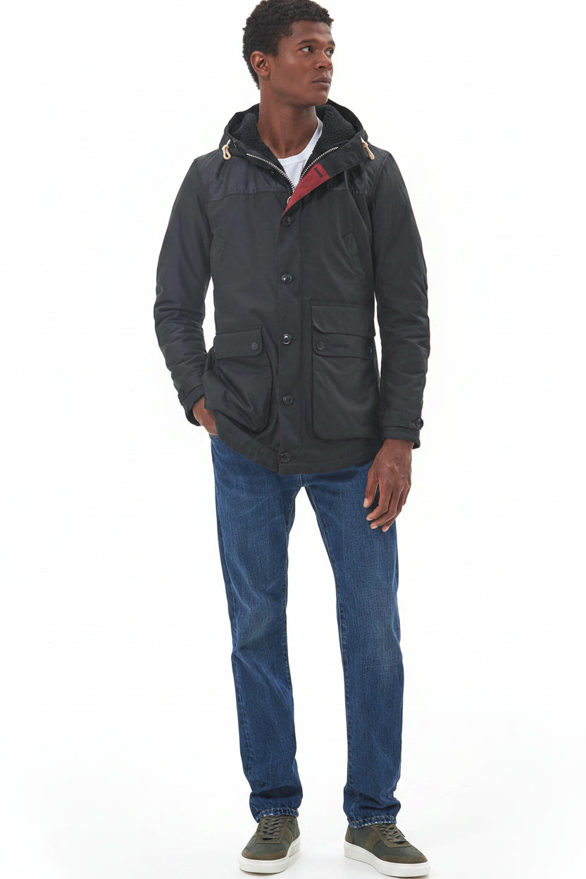 Mens Wax Parka - Black