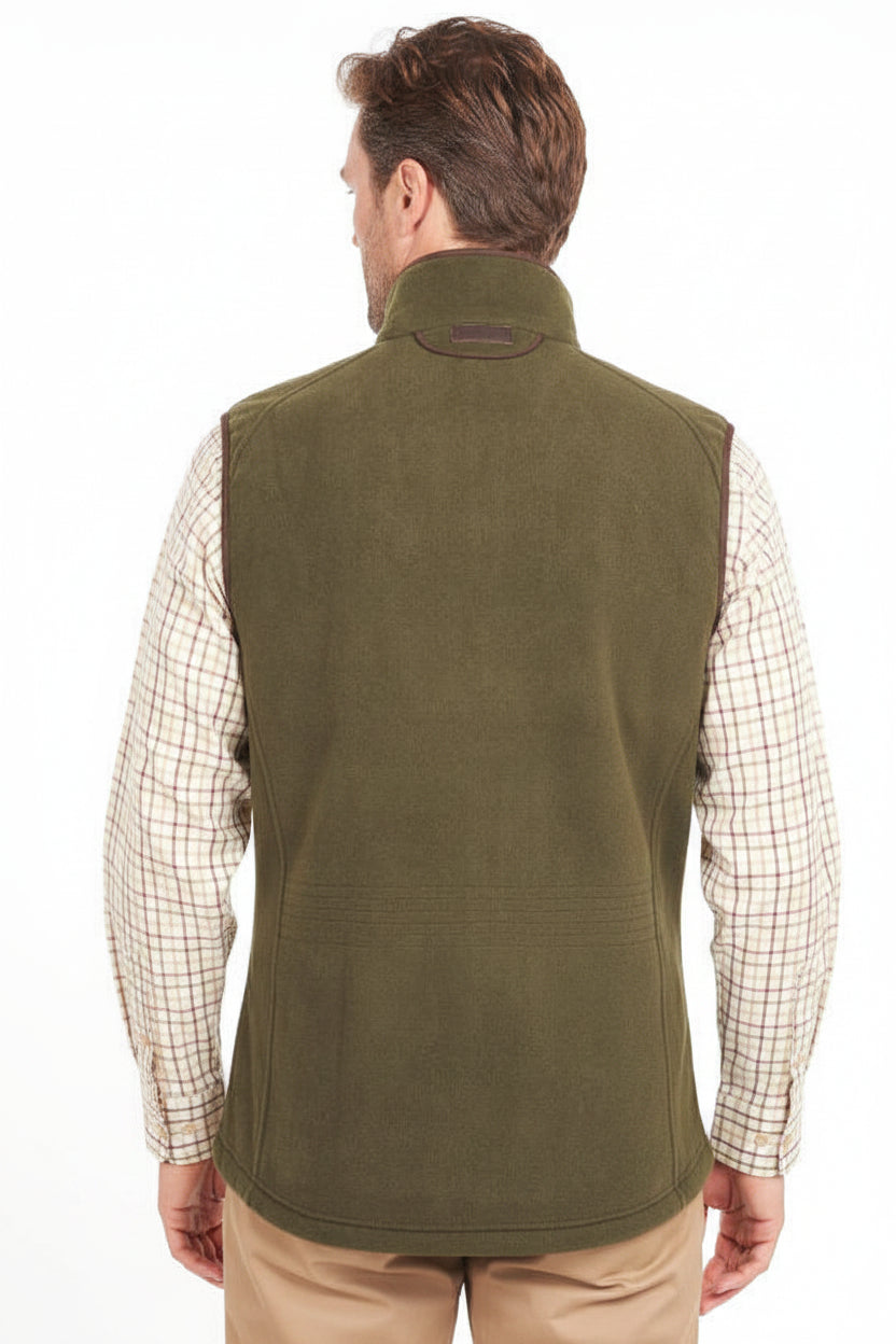 Mens Fleece Gilet - Olive