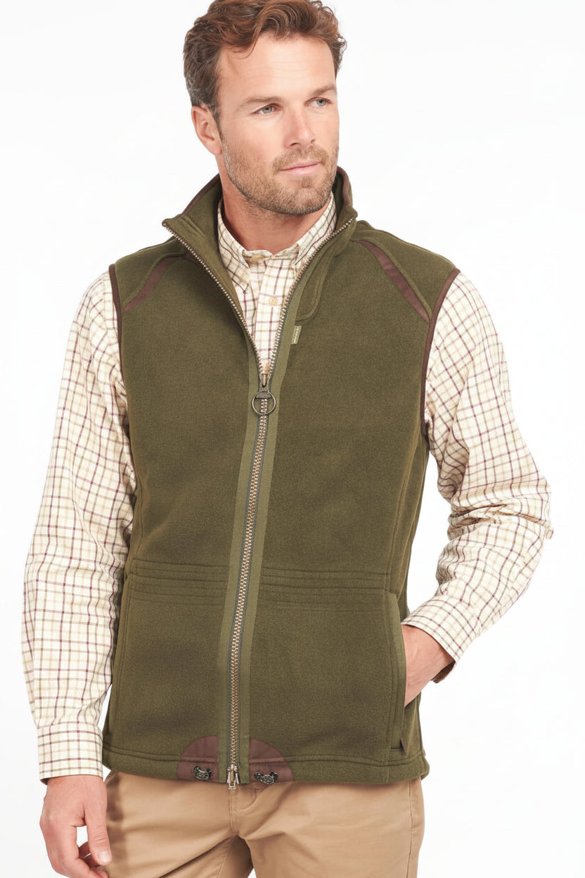 Mens Fleece Gilet - Olive