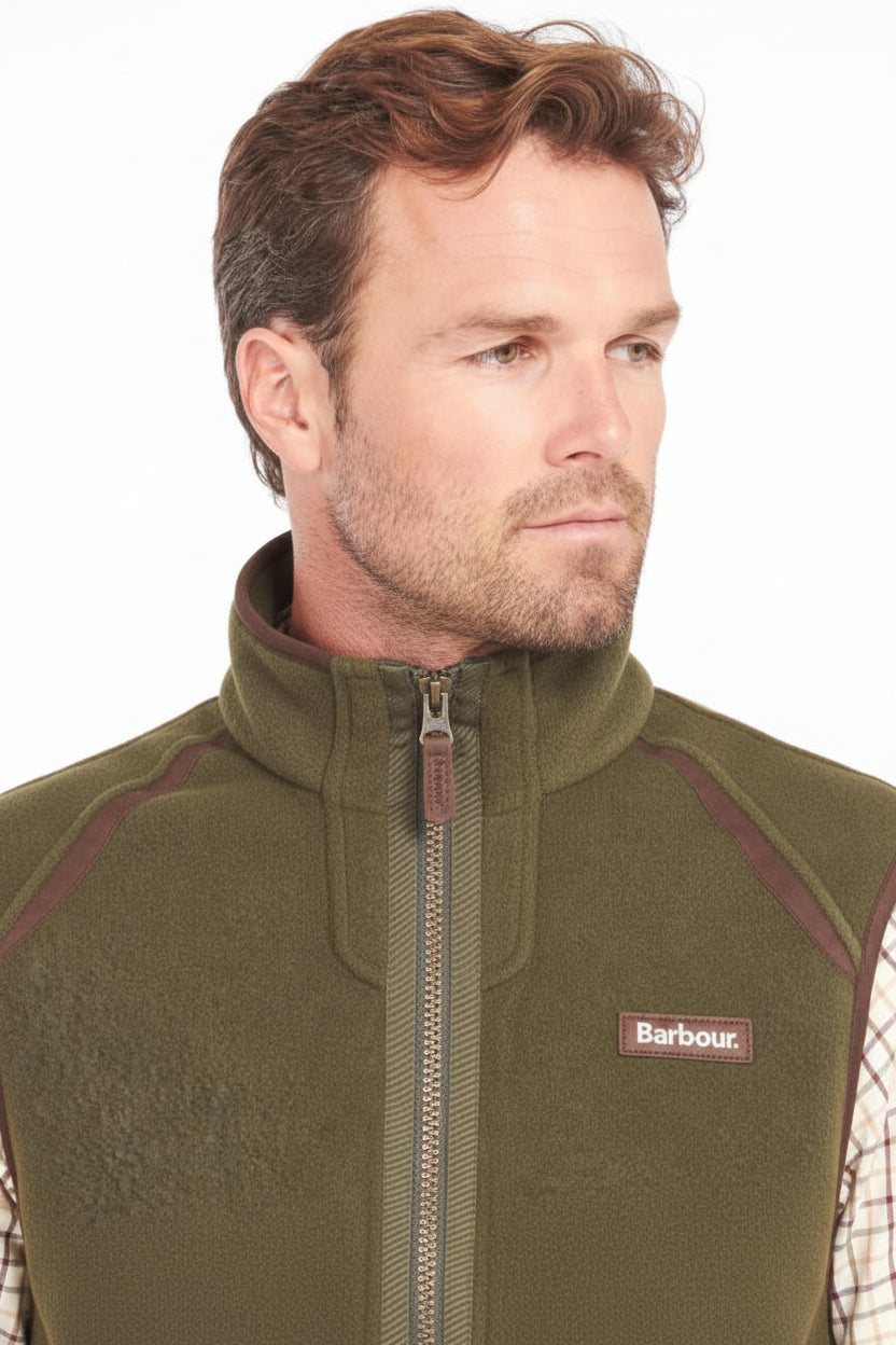 Mens Fleece Gilet - Olive