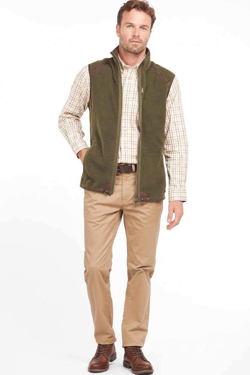 Mens Fleece Gilet - Olive