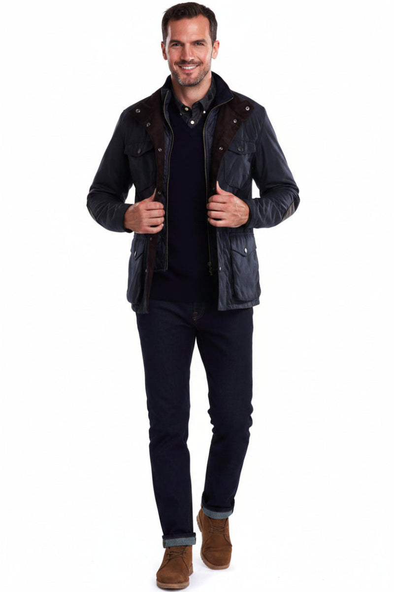 Mens Wax Jacket - Navy