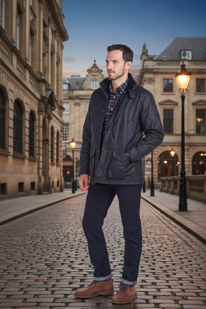 Mens Wax Jacket - Navy