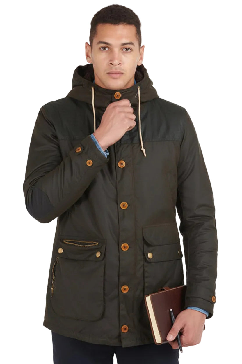 Mens Wax Parka - Olive