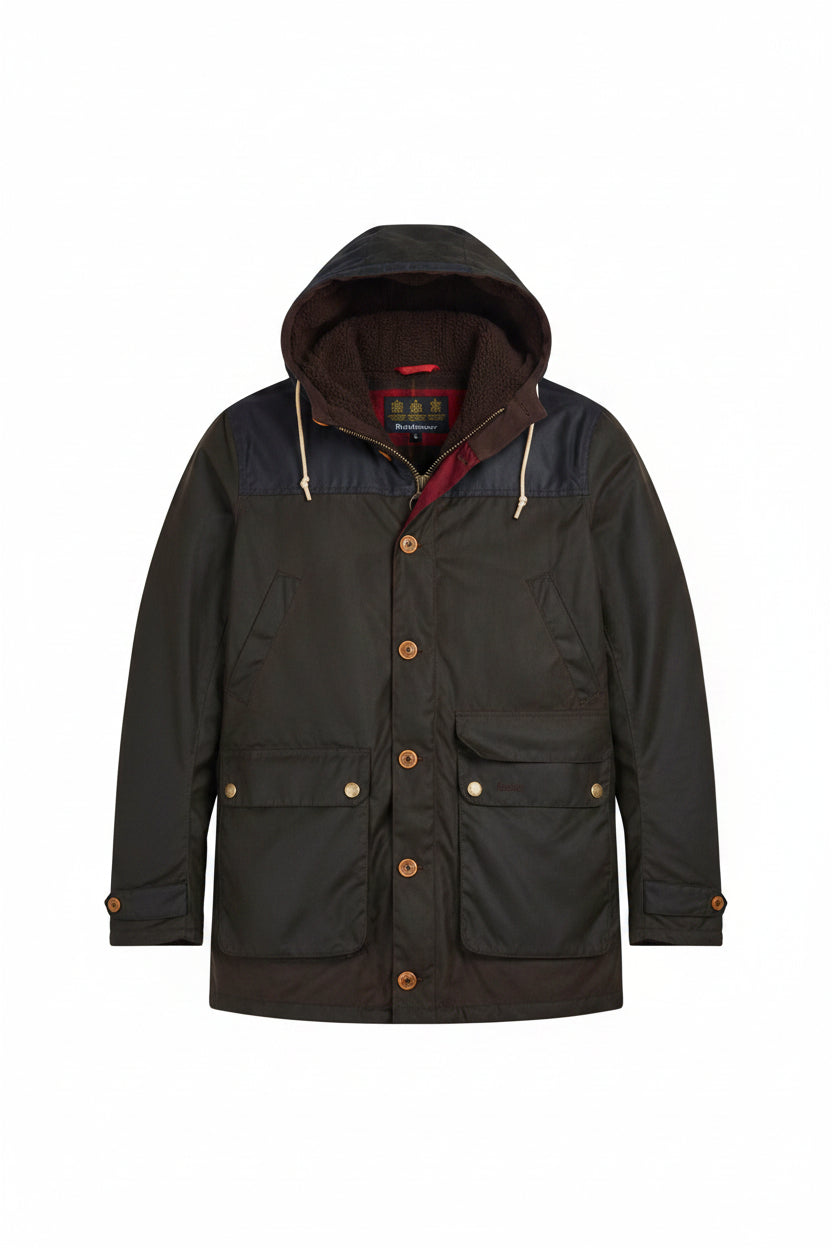 Mens Wax Parka - Olive