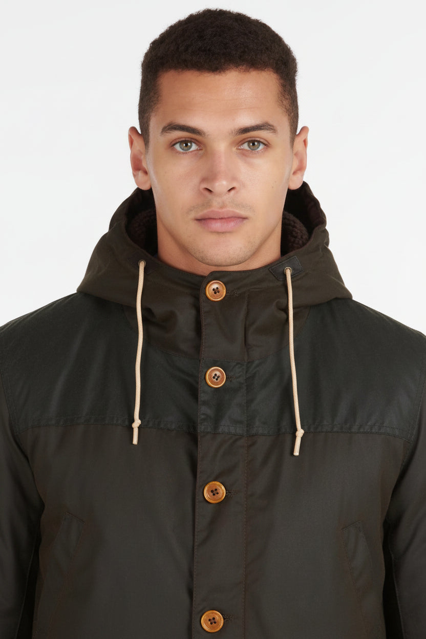 Mens Wax Parka - Olive