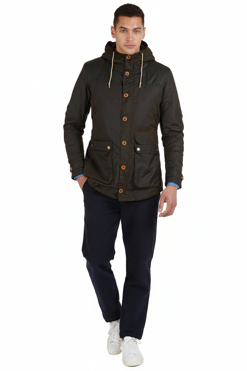 Mens Wax Parka - Olive