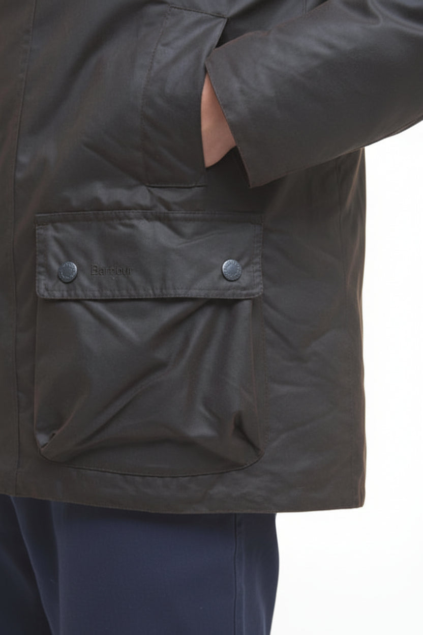 Mens Waxed Parka Jacket - Brown