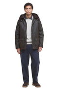Mens Waxed Parka Jacket - Brown