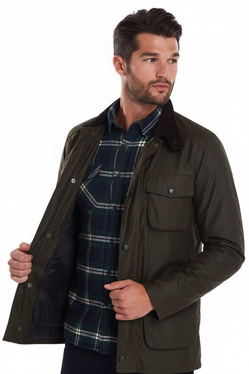 Mens Wax Jacket - Olive