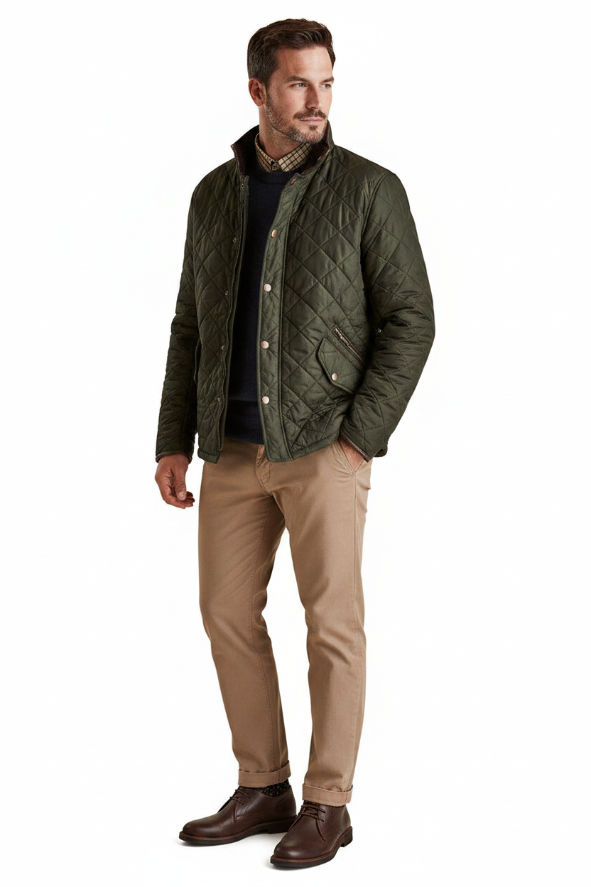 Mens Quilted Jacket - Sage