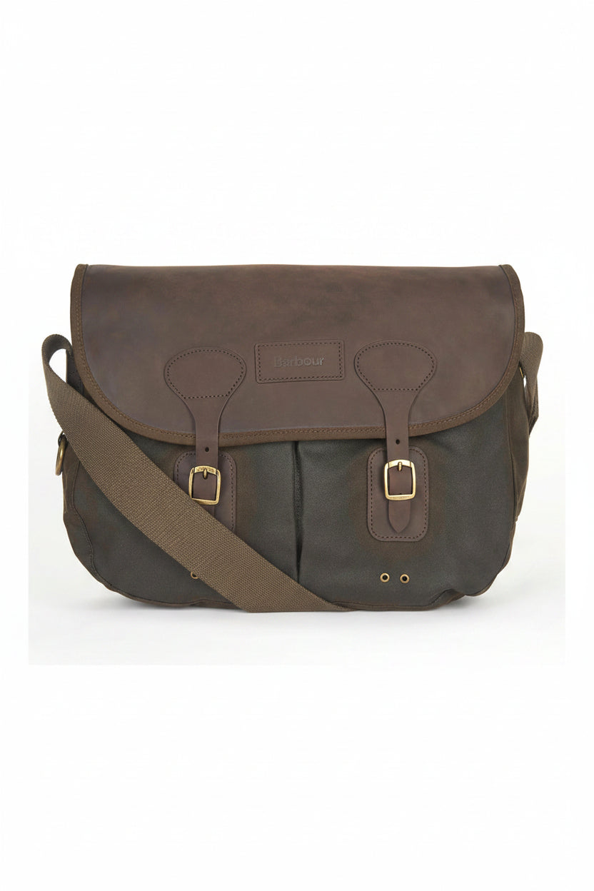 Wax & Leather Messenger Bag - Dark Olive