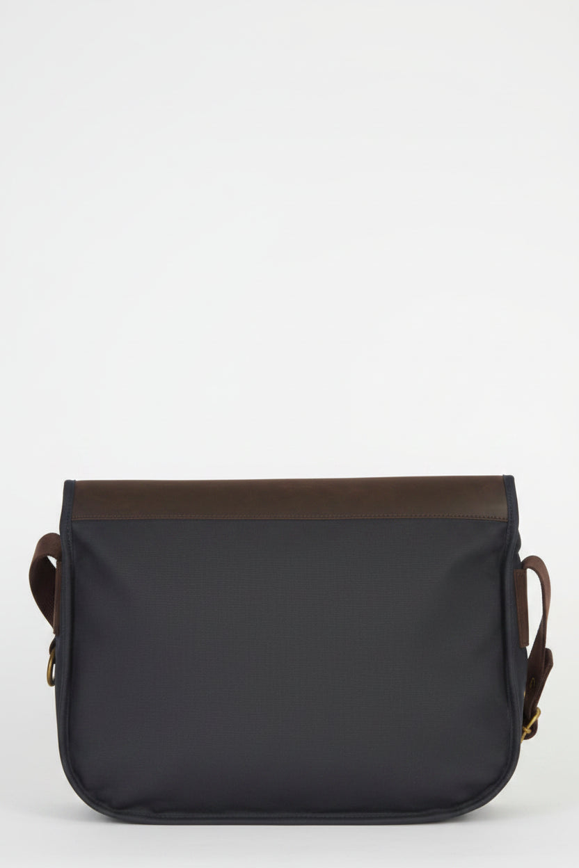 Wax & Leather Messenger Bag - Navy