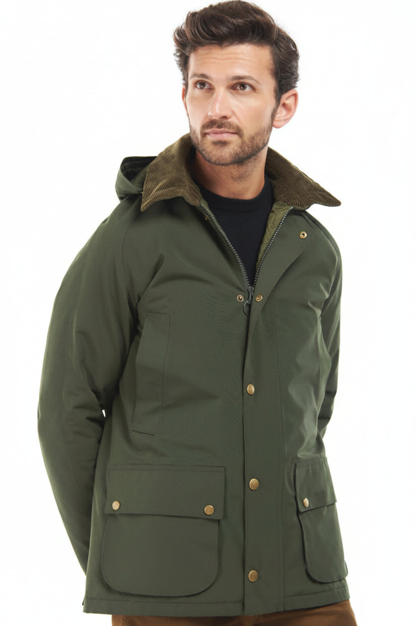 Mens Waterproof Quilted Jacket - Sage