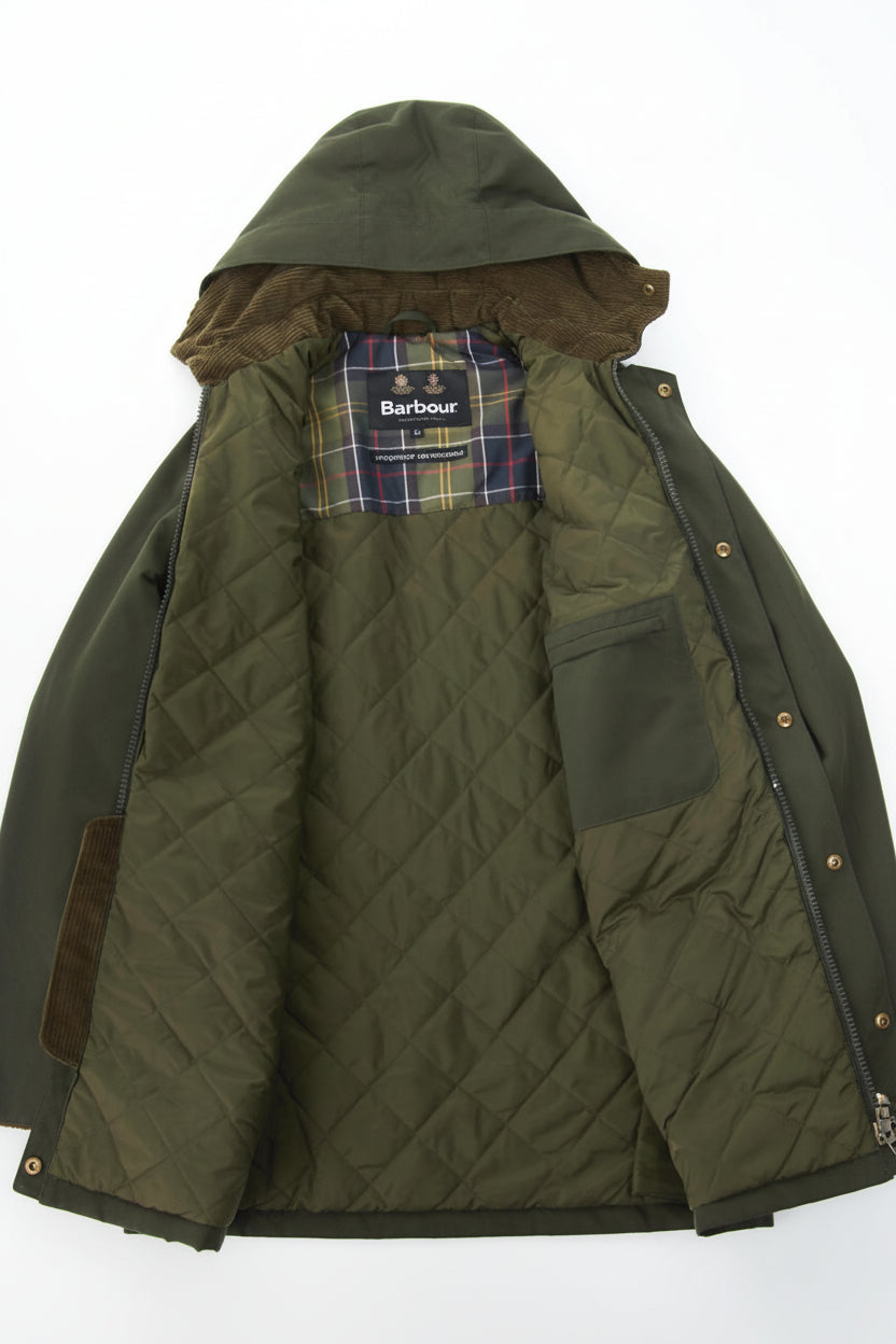 Mens Waterproof Quilted Jacket - Sage