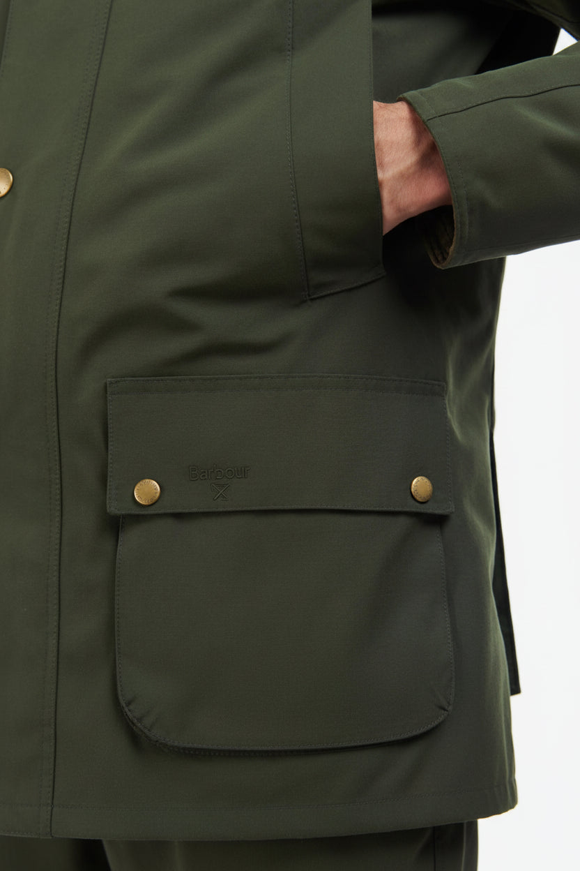 Mens Waterproof Quilted Jacket - Sage