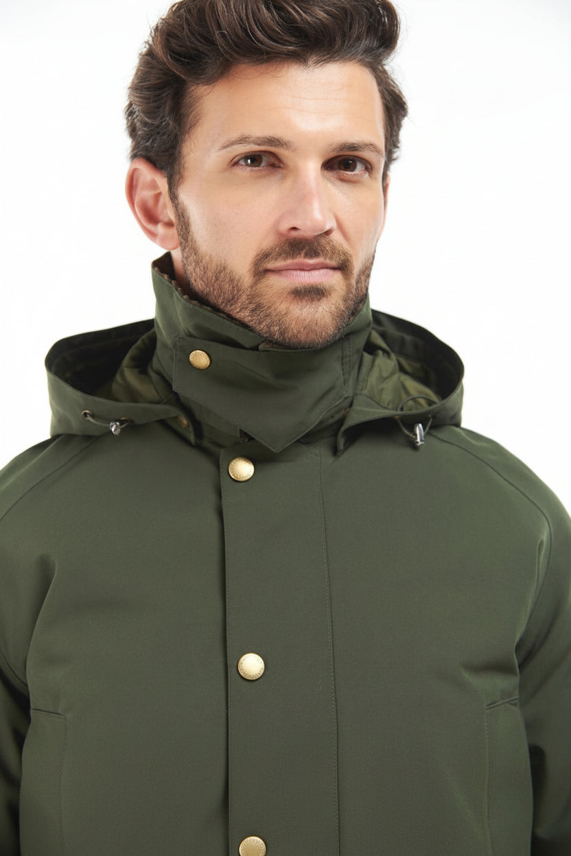 Mens Waterproof Quilted Jacket - Sage