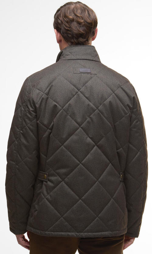 Mens Quilted Jacket - Dark Olive