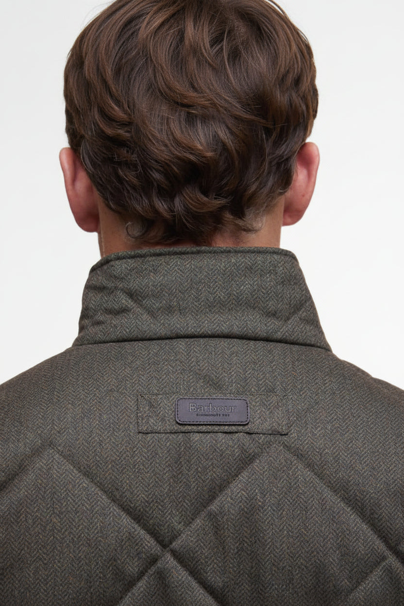 Mens Quilted Jacket - Dark Olive