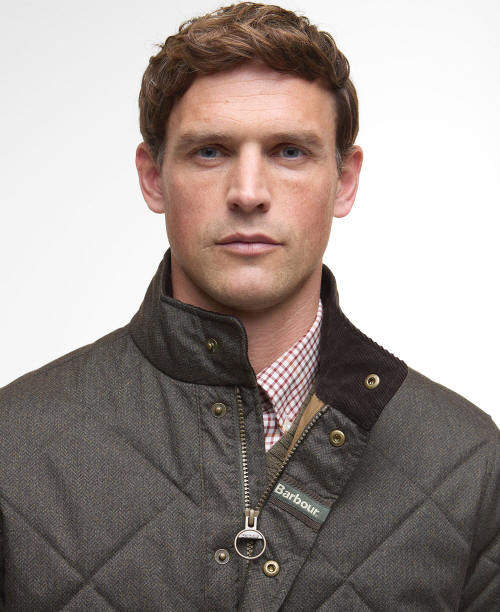 Mens Quilted Jacket - Dark Olive
