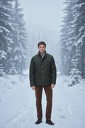 Mens Quilted Jacket - Dark Olive