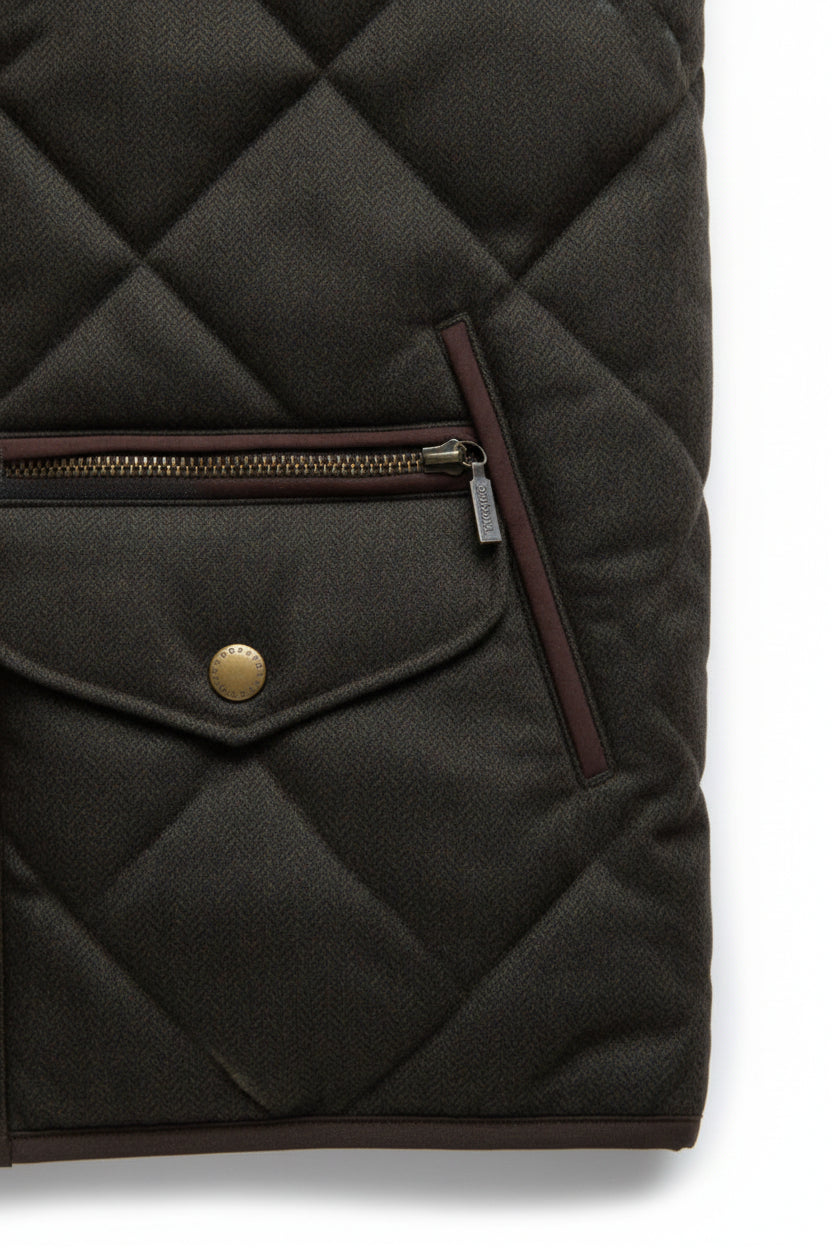 Mens Quilted Jacket - Dark Olive