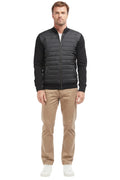Mens Baffle Zip Sweater - Black