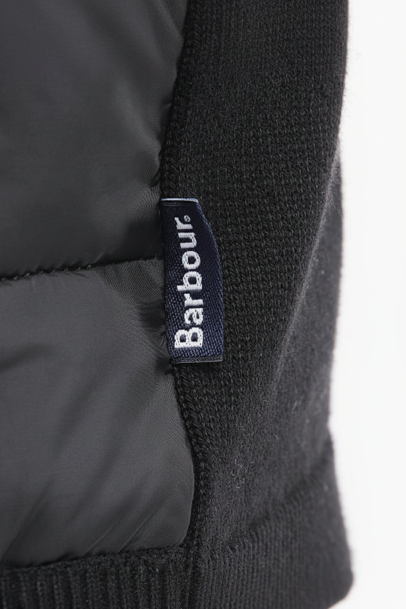 Mens Baffle Zip Sweater - Black
