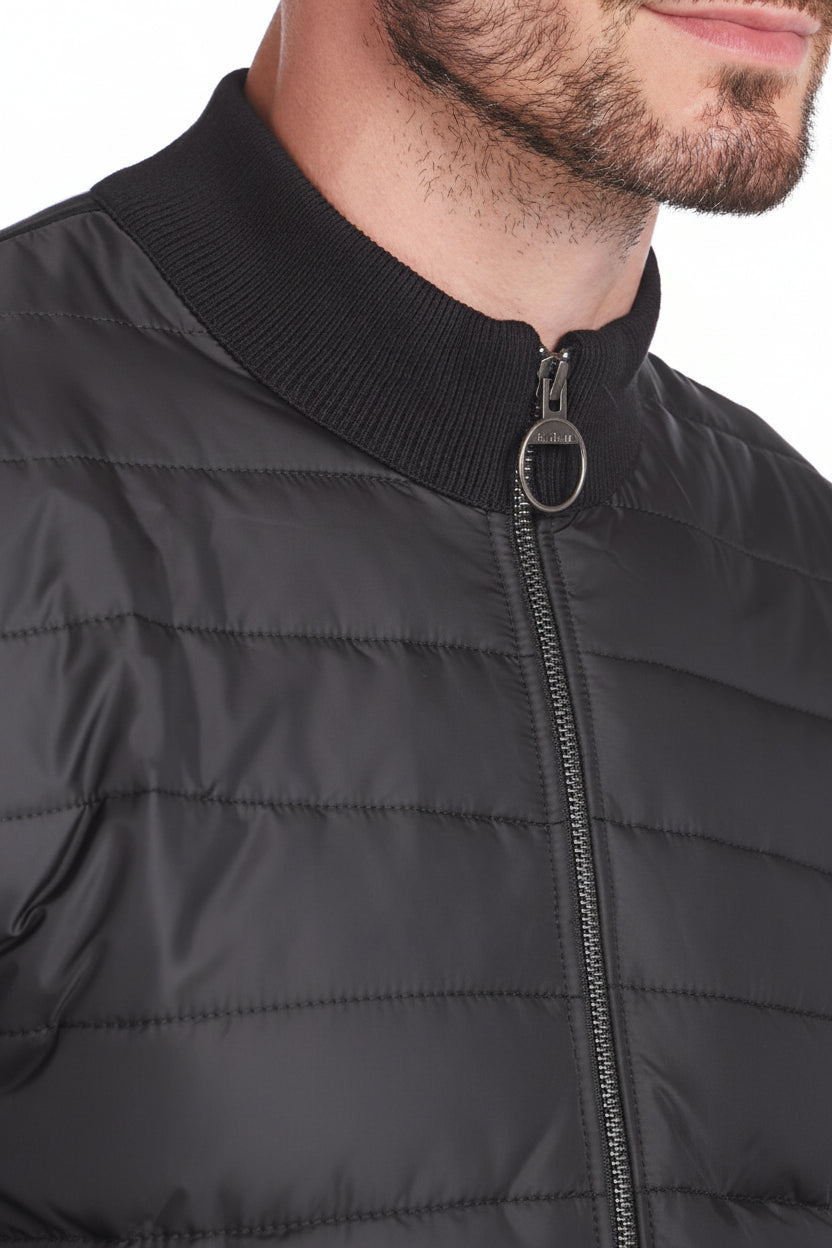 Mens Baffle Zip Sweater - Black