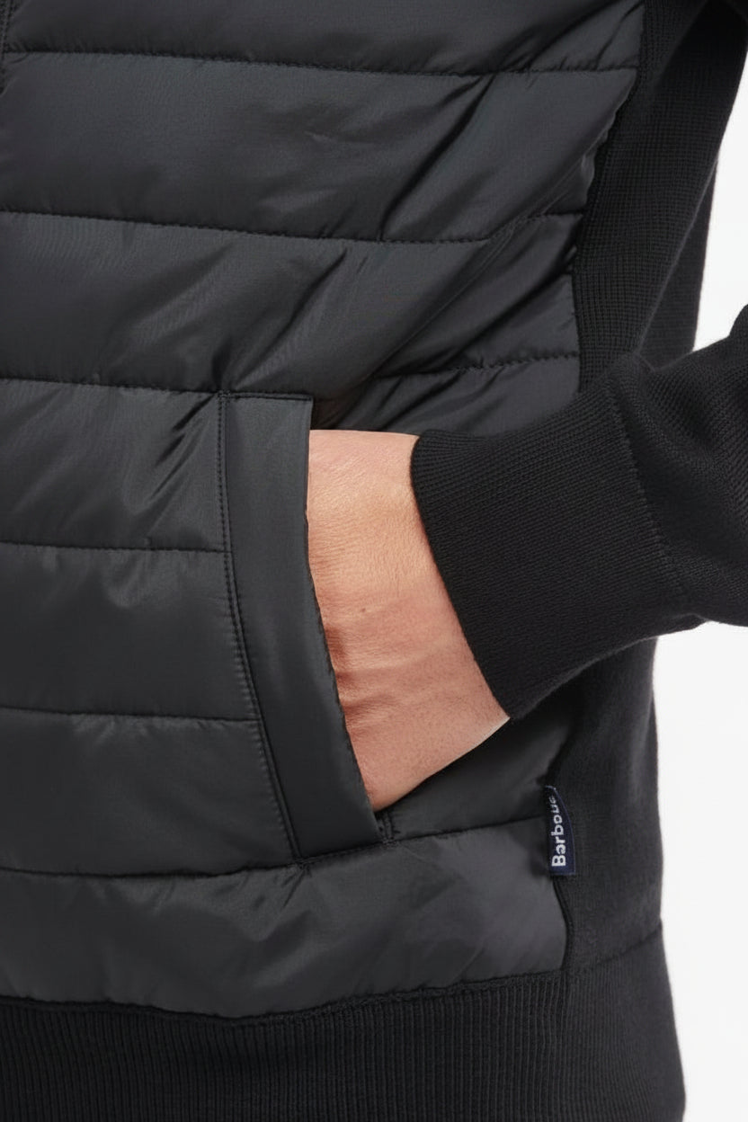 Mens Baffle Zip Sweater - Black