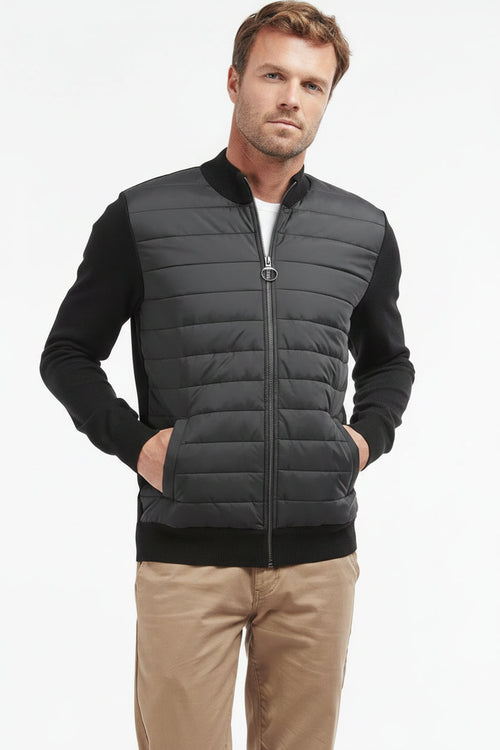 Mens Baffle Zip Sweater - Black