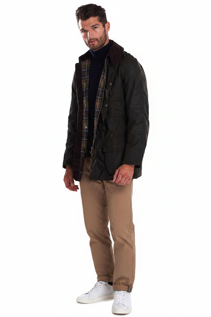 Mens Waxcotton Coat - Olive