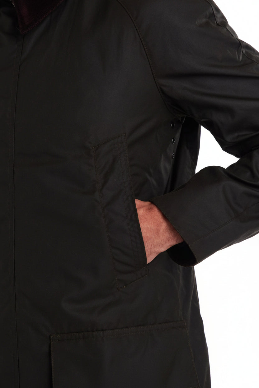 Mens Waxcotton Coat - Olive