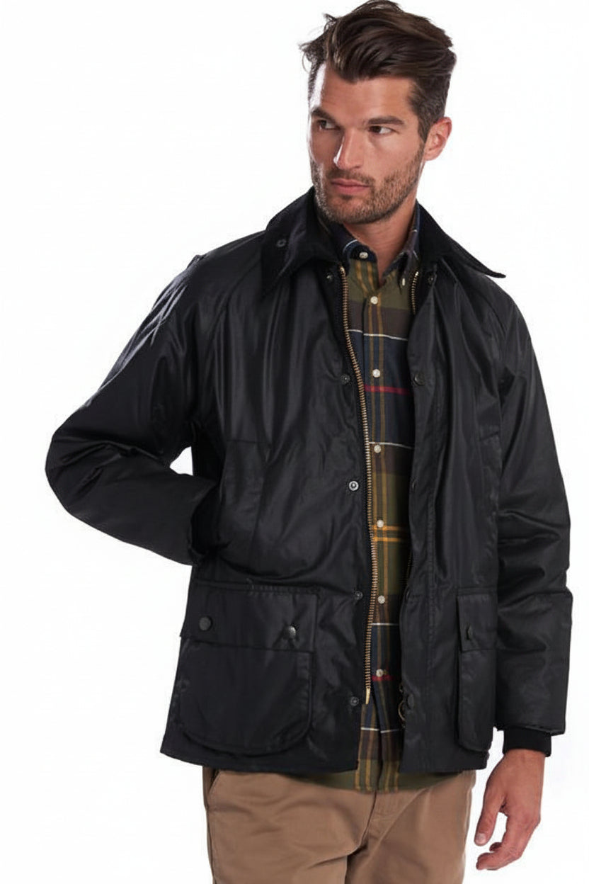 Mens Waxed Jacket - Black