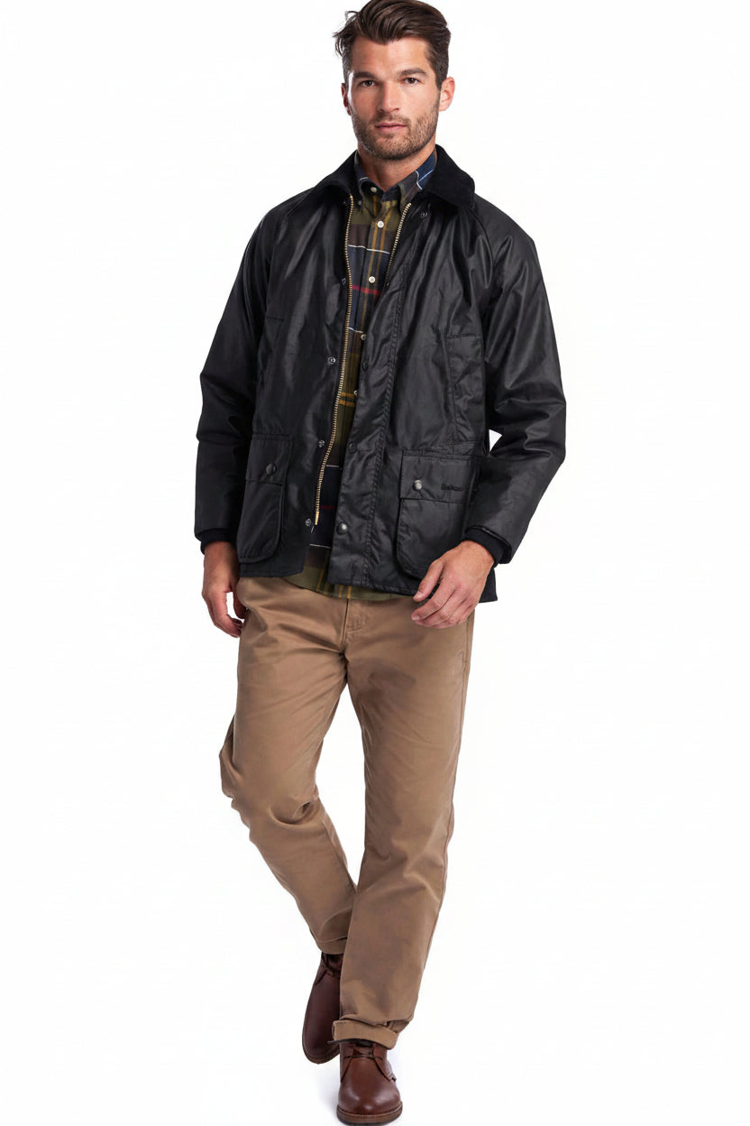 Mens Waxed Jacket - Black