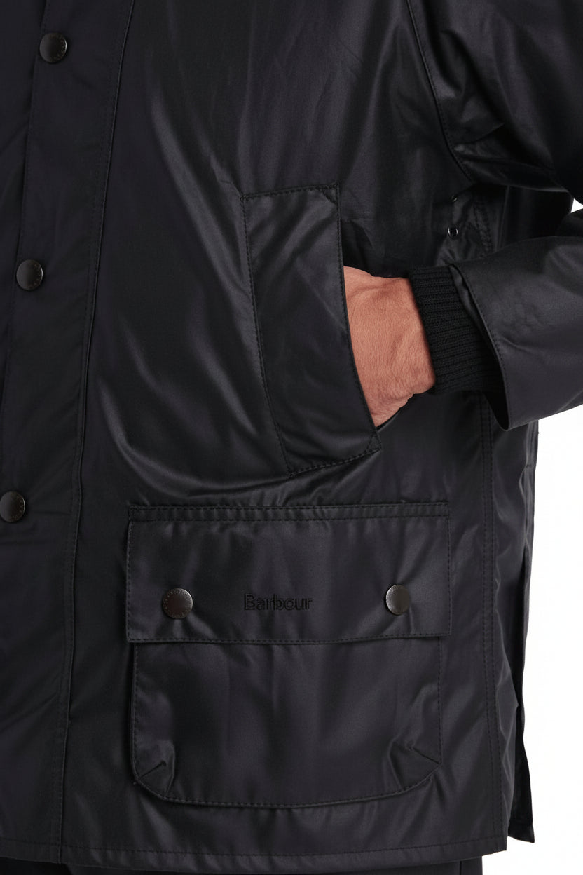 Mens Waxed Jacket - Black