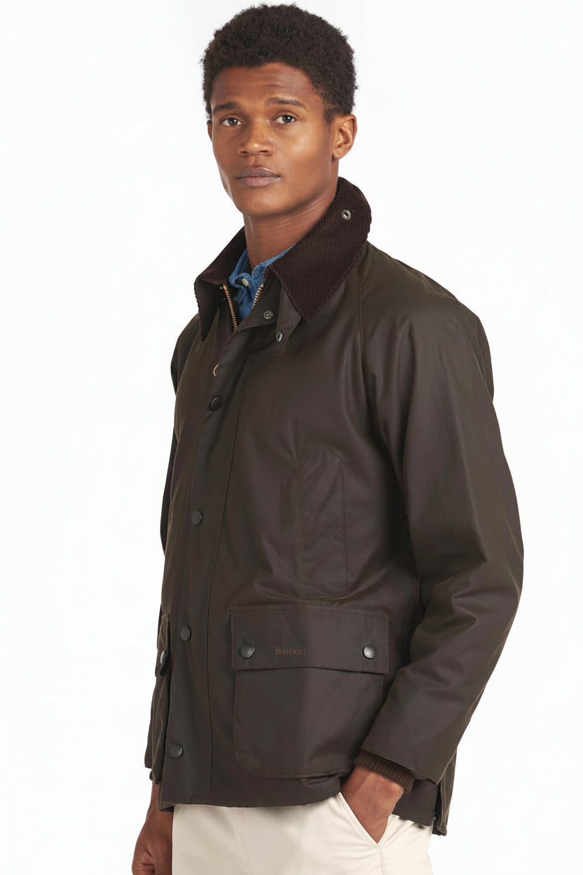 Mens Waxed Jacket - Olive