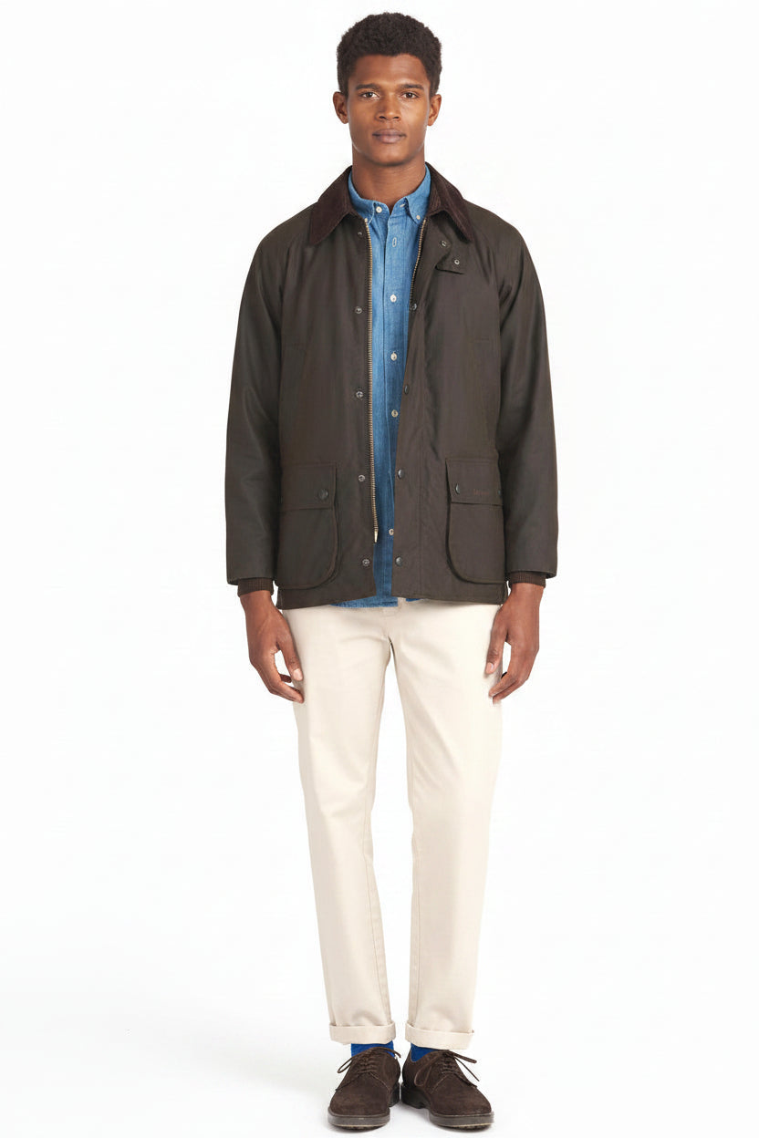 Mens Waxed Jacket - Olive