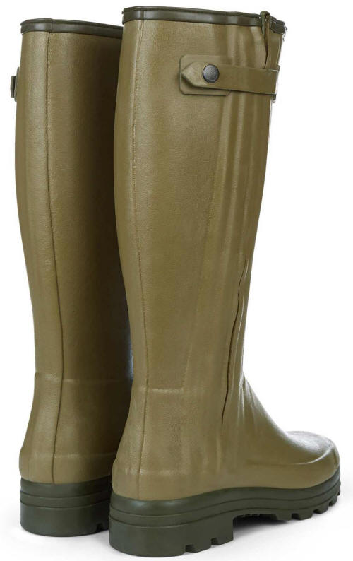 Neoprene Lined Zip Wellington Boot - Light Green