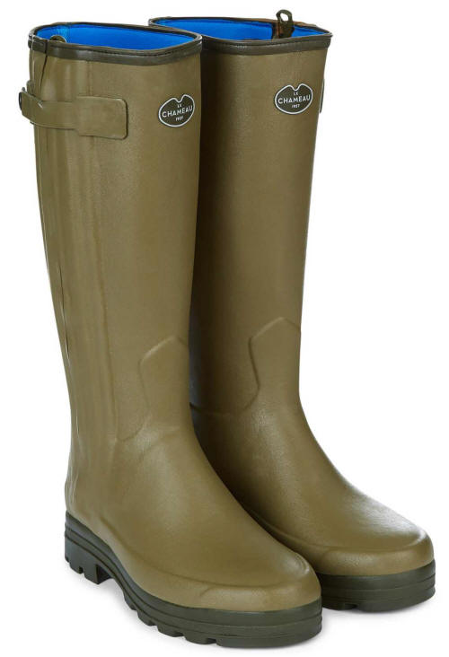Neoprene Lined Zip Wellington Boot - Light Green