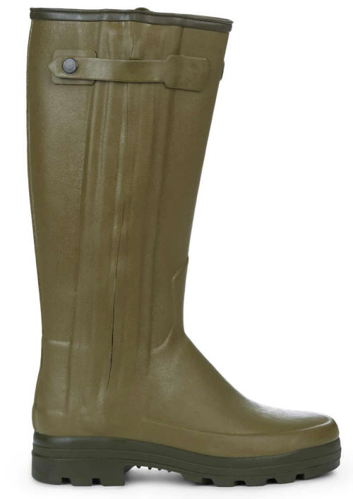 Neoprene Lined Zip Wellington Boot - Light Green