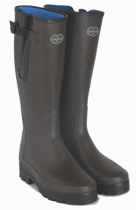 Mens Neoprene Lined Wellington Boot - Marron Dark Brown