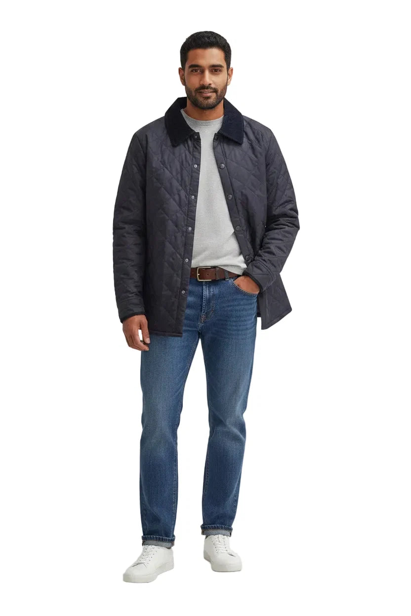 Mens Quilted Jacket - Navy