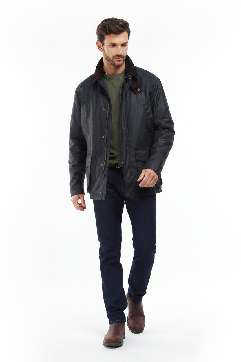 Mens Wax Jacket - Navy