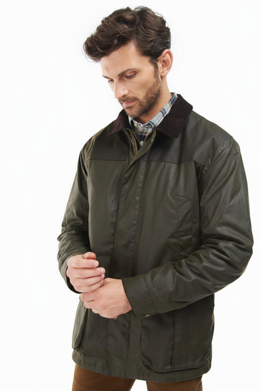 Mens Wax Jacket - Olive